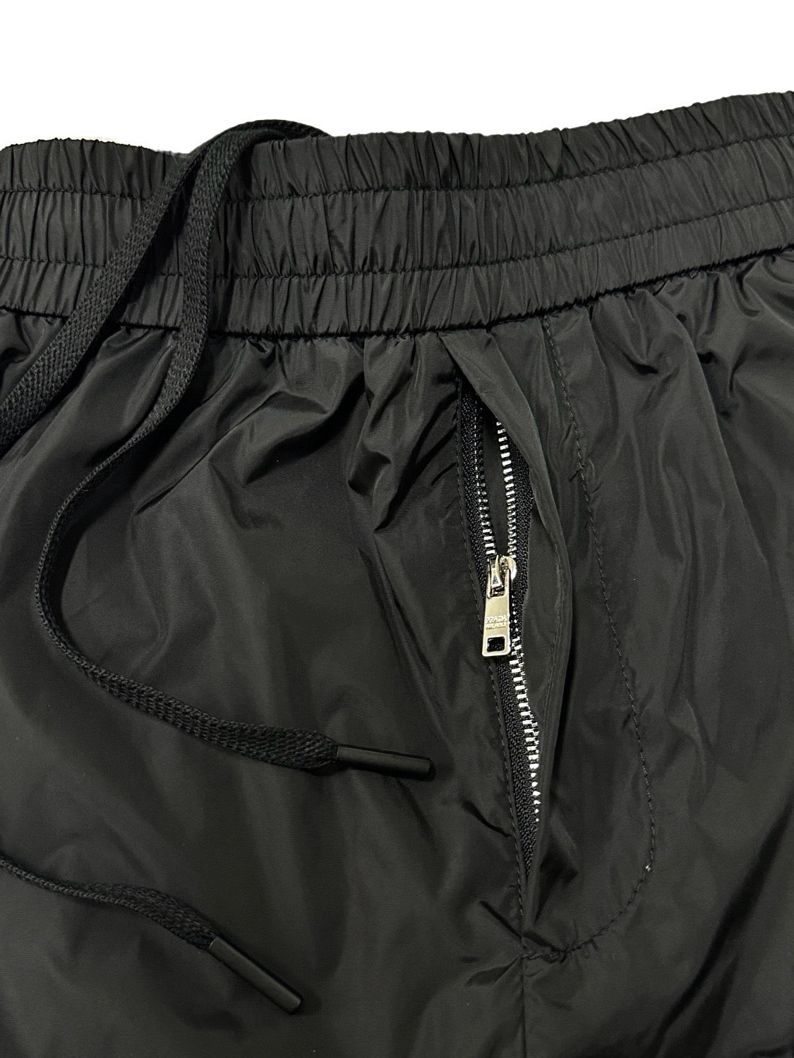 Black Nylon Side Stripe Joggers - Men's