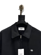 Black Nylon Plain Blouson - Men's