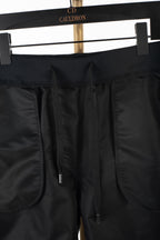 Black Jersey Striped Waist Drawstring - Men's