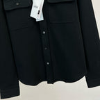Schwarzes Baumwoll-Übershirt mit Pattentaschen – Herren