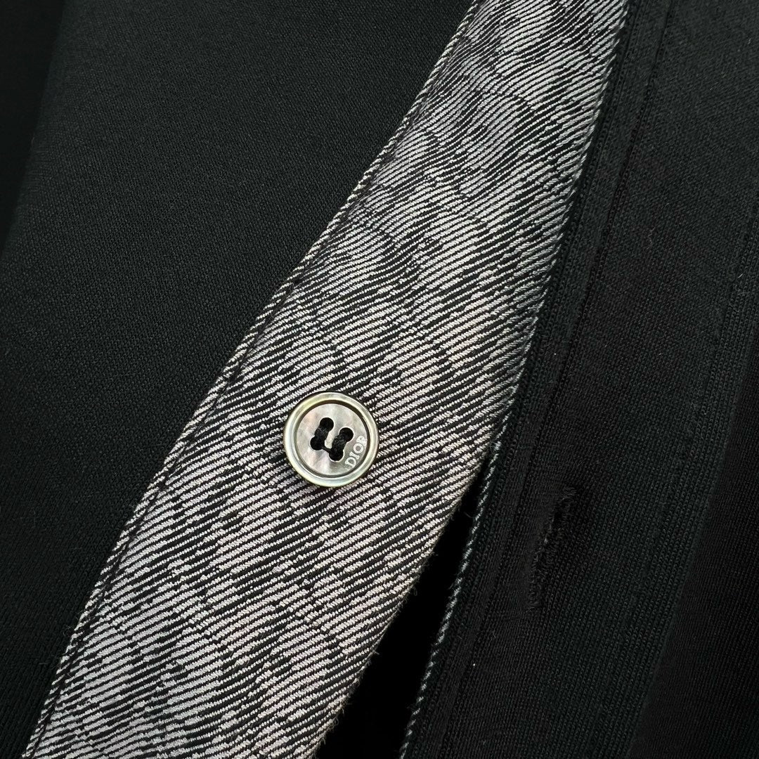 Schwarzes Baumwoll-Übershirt mit Pattentaschen – Herren
