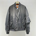 Graue Satin-Bomberjacke – Herren