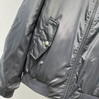 Graue Satin-Bomberjacke – Herren
