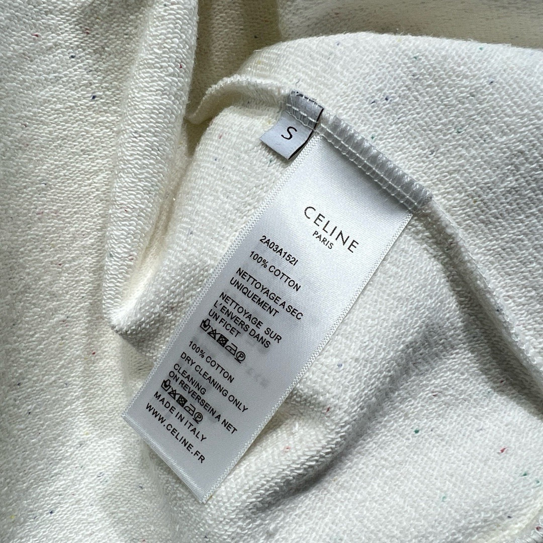 Cremefarbener, unifarbener Baumwoll-Reißverschluss-Cardigan – Herren