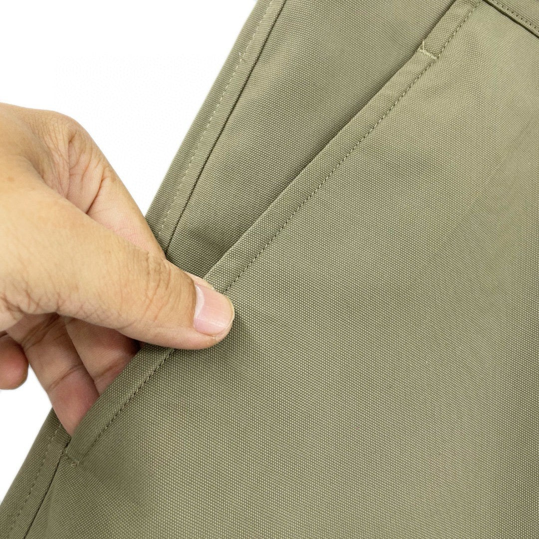 Herren Cargo Hose aus Khaki Baumwolle, uni