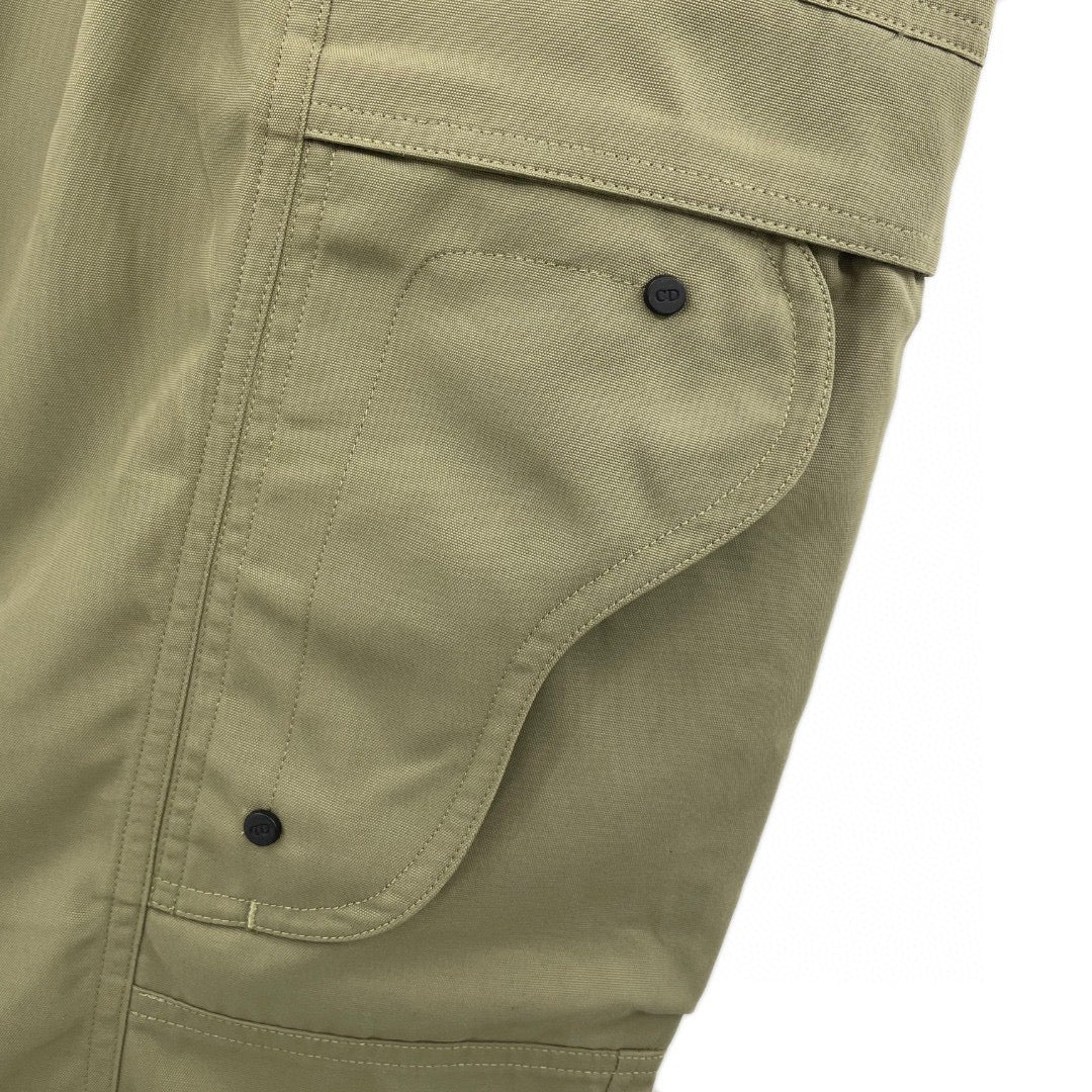Herren Cargo Hose aus Khaki Baumwolle, uni