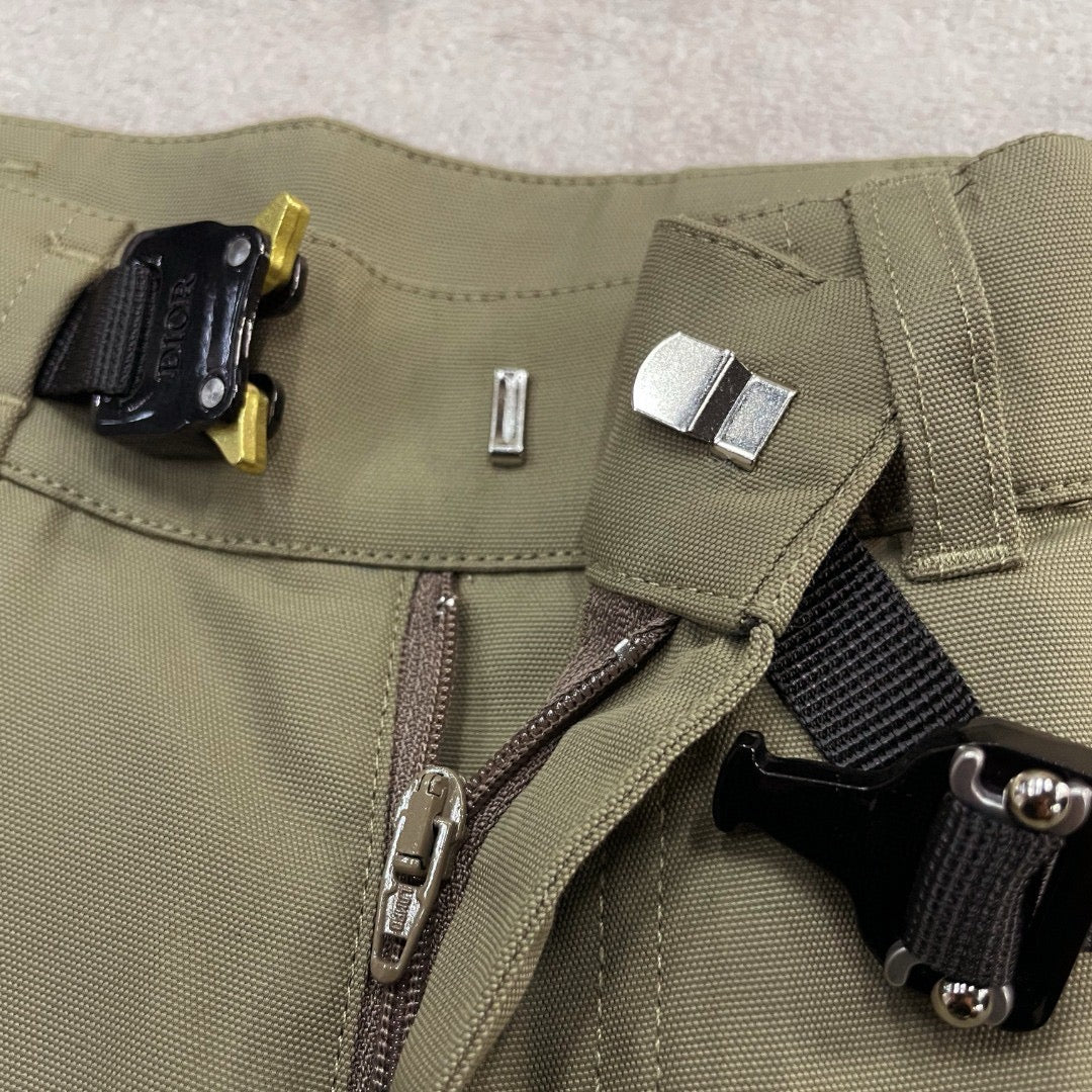 Herren Cargo Hose aus Khaki Baumwolle, uni