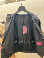 Schwarz Nylon Gesteppt Kapuze - Herren