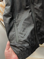 Schwarz Nylon Gesteppt Kapuze - Herren