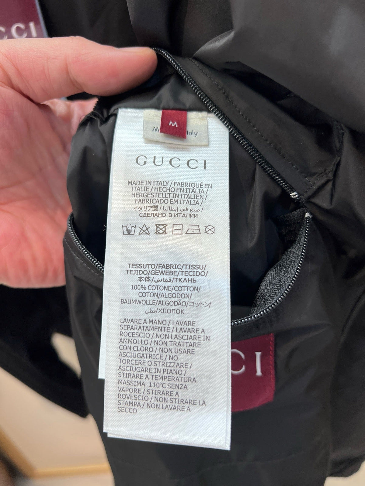 Schwarz Nylon Gesteppt Kapuze - Herren