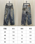 Blue Denim Painted Wide-Leg – Herren