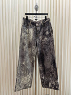 Braune Jeans mit Schlammwäsche und weitem Bein – Herren