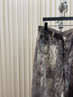 Braune Jeans mit Schlammwäsche und weitem Bein – Herren