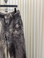 Braune Jeans mit Schlammwäsche und weitem Bein – Herren