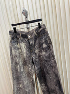 Braune Jeans mit Schlammwäsche und weitem Bein – Herren