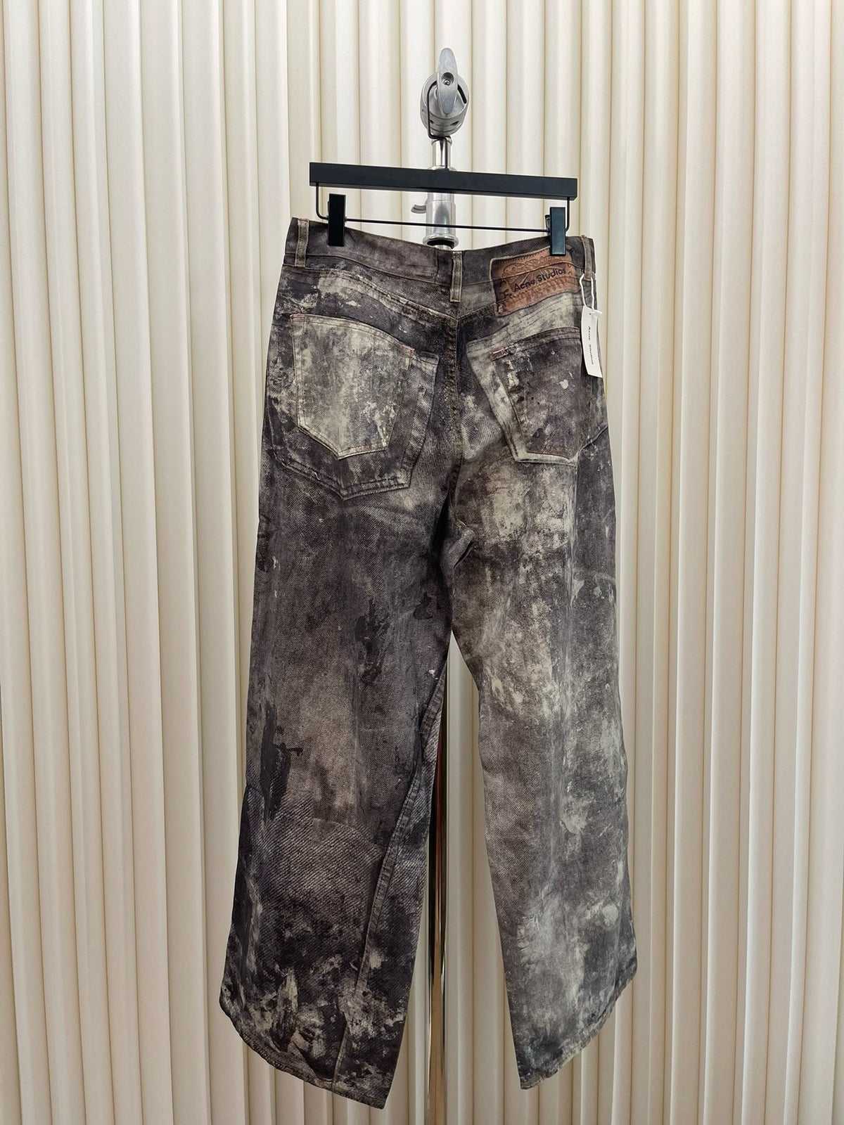Braune Jeans mit Schlammwäsche und weitem Bein – Herren