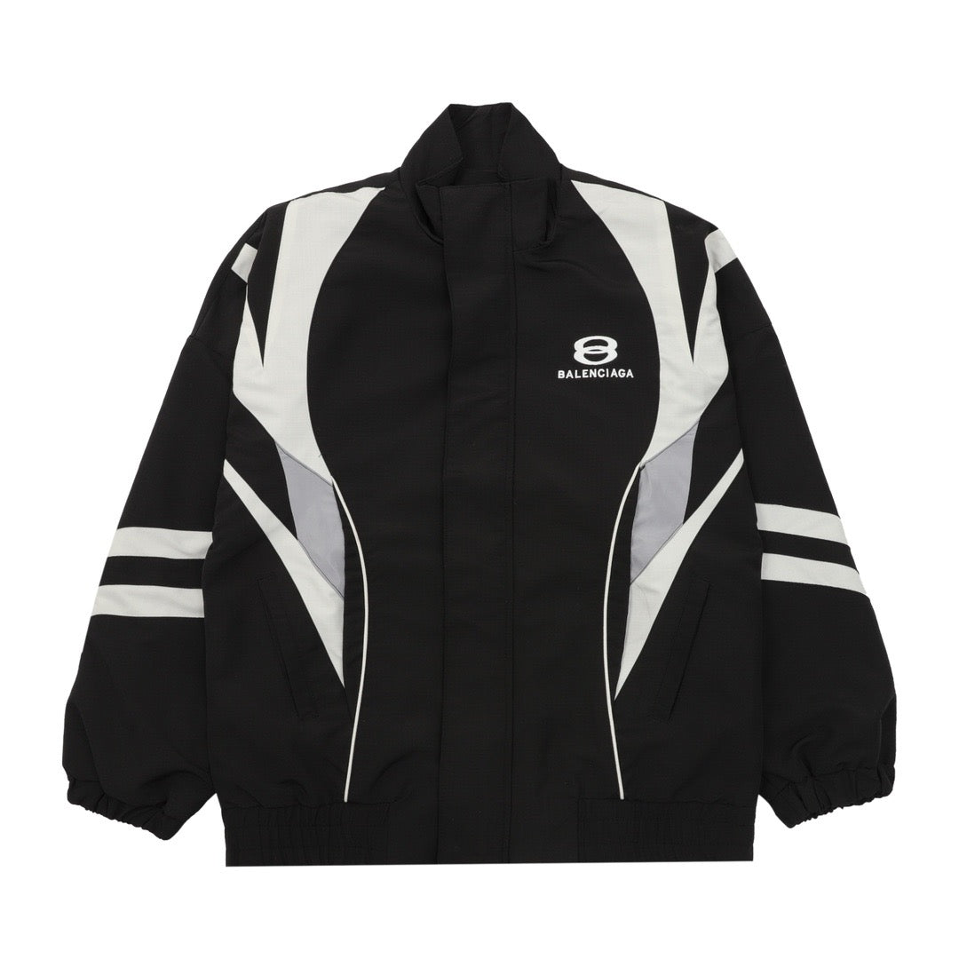 Schwarze Nylon-Trainingshose mit Einsätzen – Herren