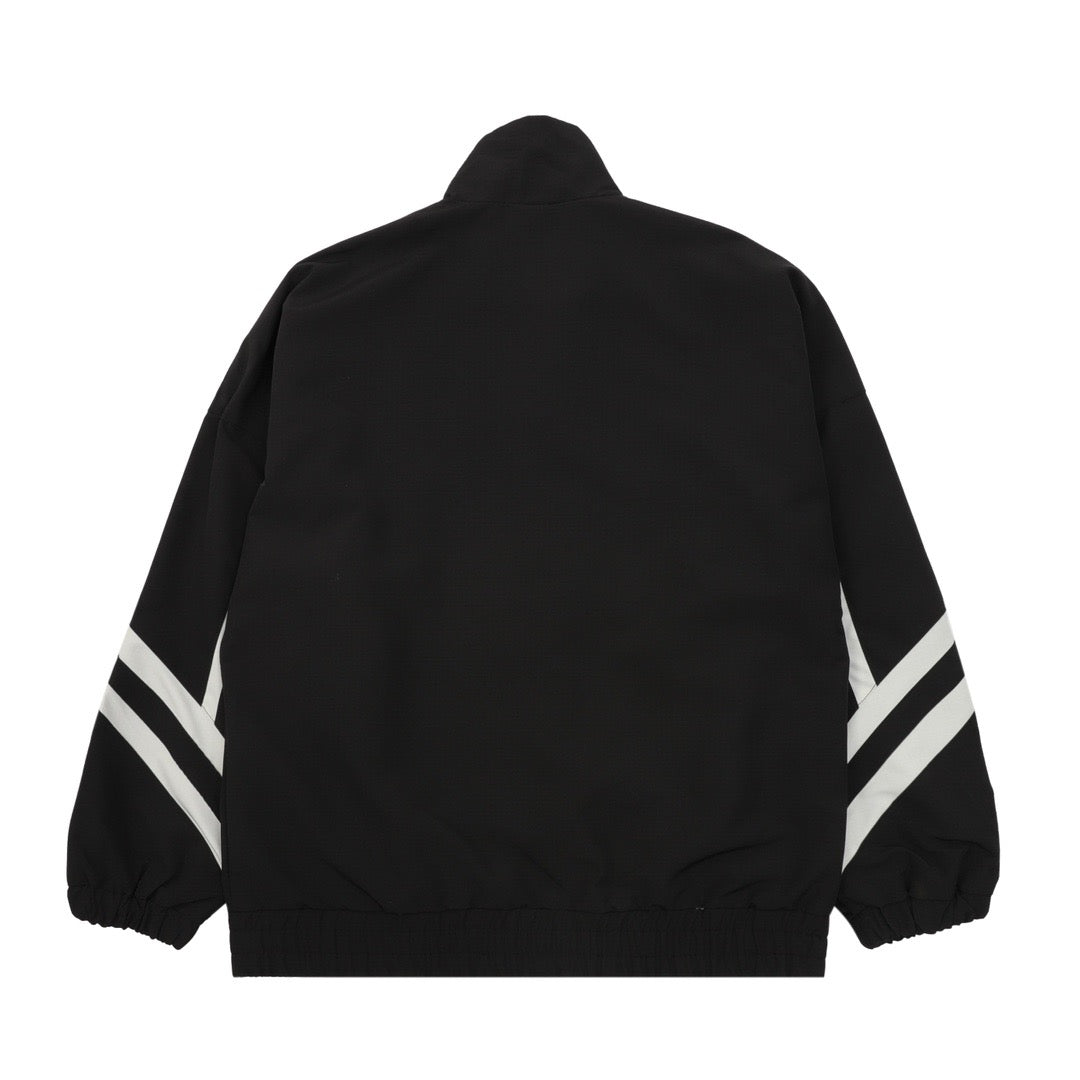 Schwarze Nylon-Trainingshose mit Einsätzen – Herren