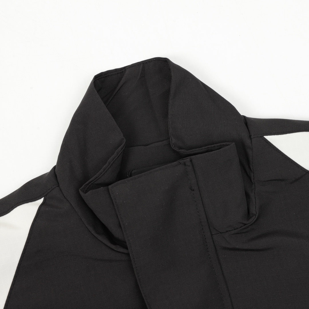 Schwarze Nylon-Trainingshose mit Einsätzen – Herren