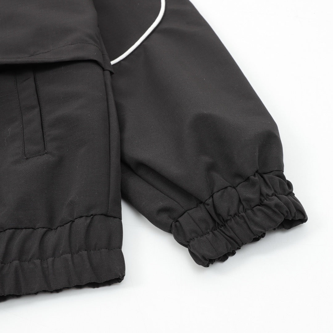 Cremefarbener Trainingsanzug aus Nylon mit Paspelierung – Herren