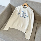 Cremefarbenes Baumwoll-Sweatshirt mit Script-Logo – Herren