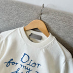 Cremefarbenes Baumwoll-Sweatshirt mit Script-Logo – Herren