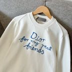 Cremefarbenes Baumwoll-Sweatshirt mit Script-Logo – Herren