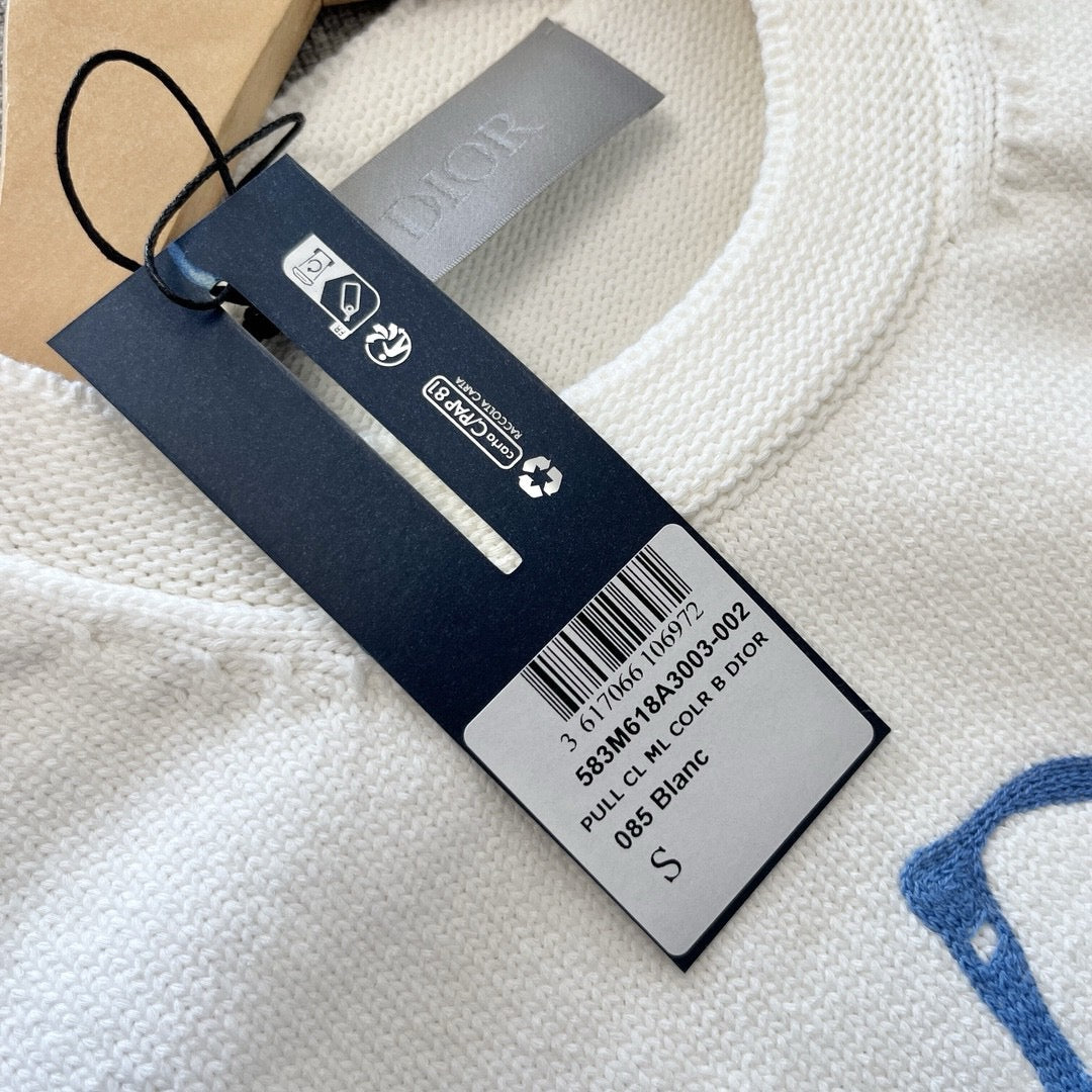 Cremefarbenes Baumwoll-Sweatshirt mit Script-Logo – Herren