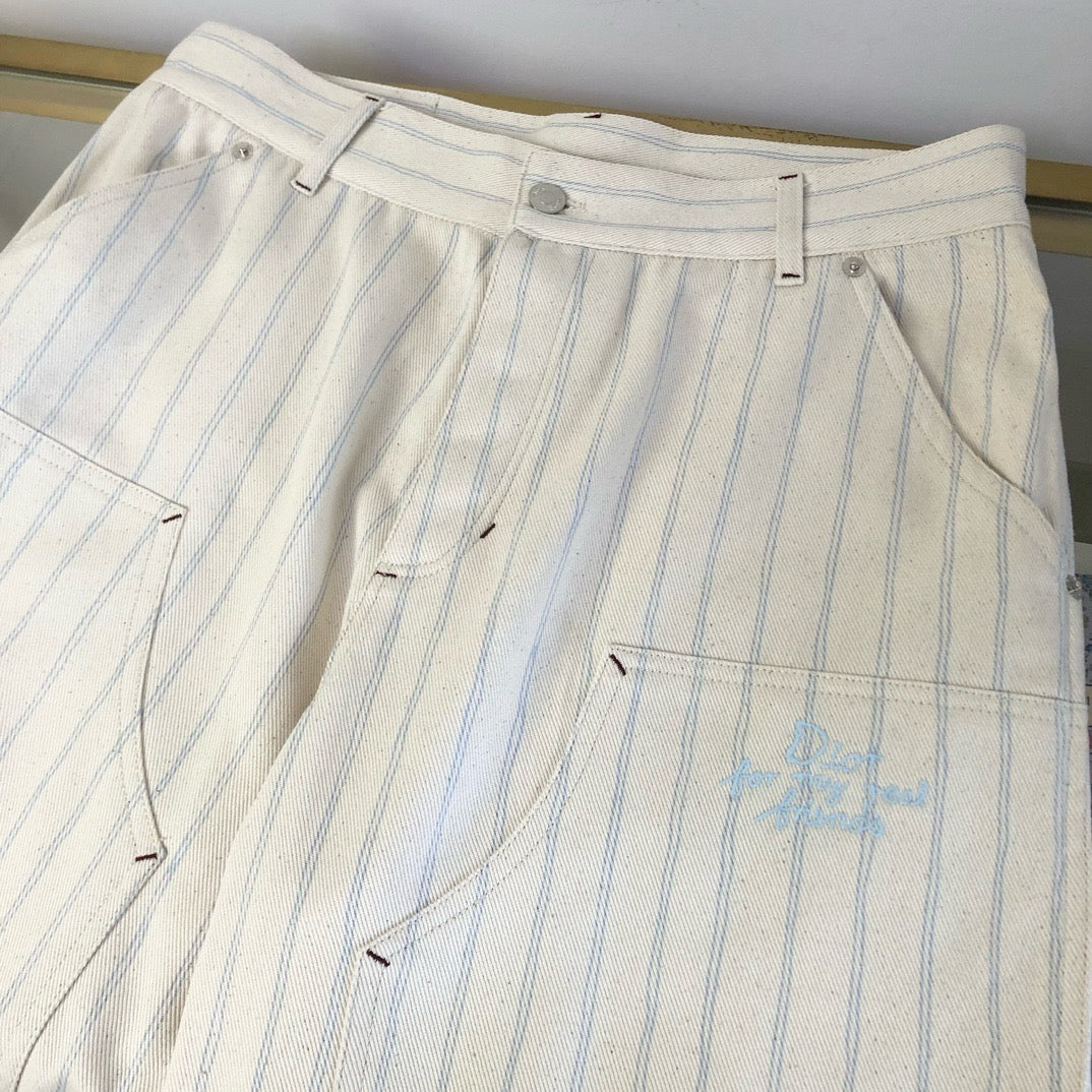 Cremefarbenes Strickripp Straight - Herren
