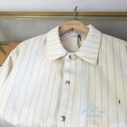 Cremefarbenes Langarmshirt aus Baumwolle mit Streifen – Herren