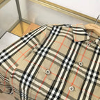 Beiges Overshirt aus Baumwolle mit Karomuster – Herren