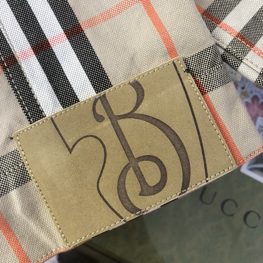 Beiges Overshirt aus Baumwolle mit Karomuster – Herren