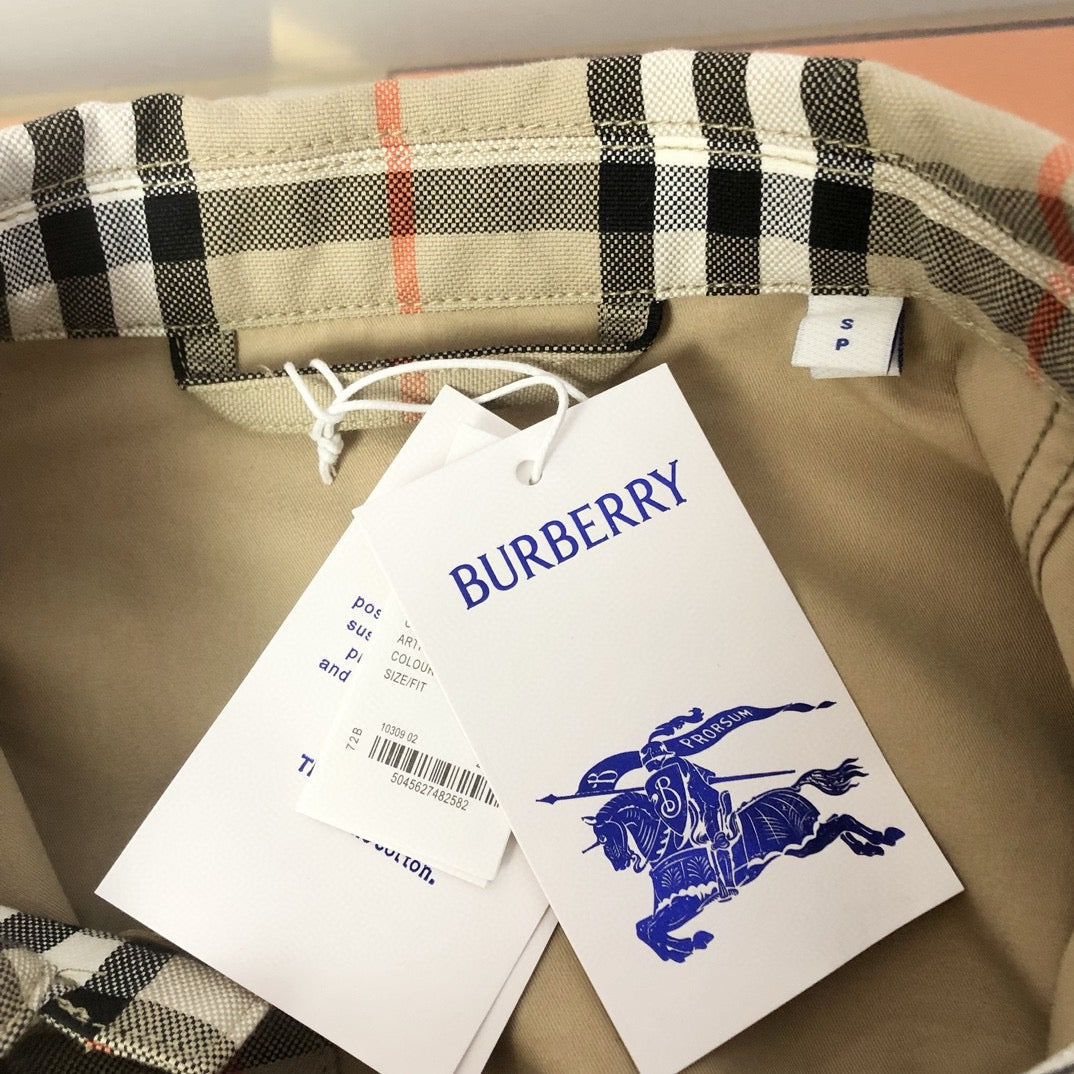 Beiges Overshirt aus Baumwolle mit Karomuster – Herren