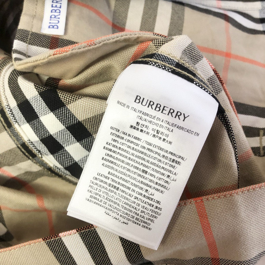 Beiges Overshirt aus Baumwolle mit Karomuster – Herren