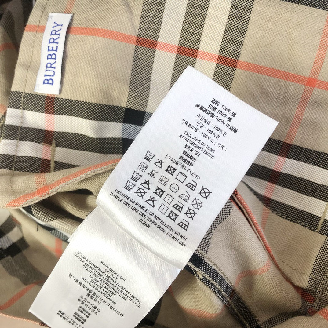 Beiges Overshirt aus Baumwolle mit Karomuster – Herren