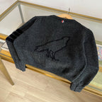 Graue Mohair Strickjacke - Damen