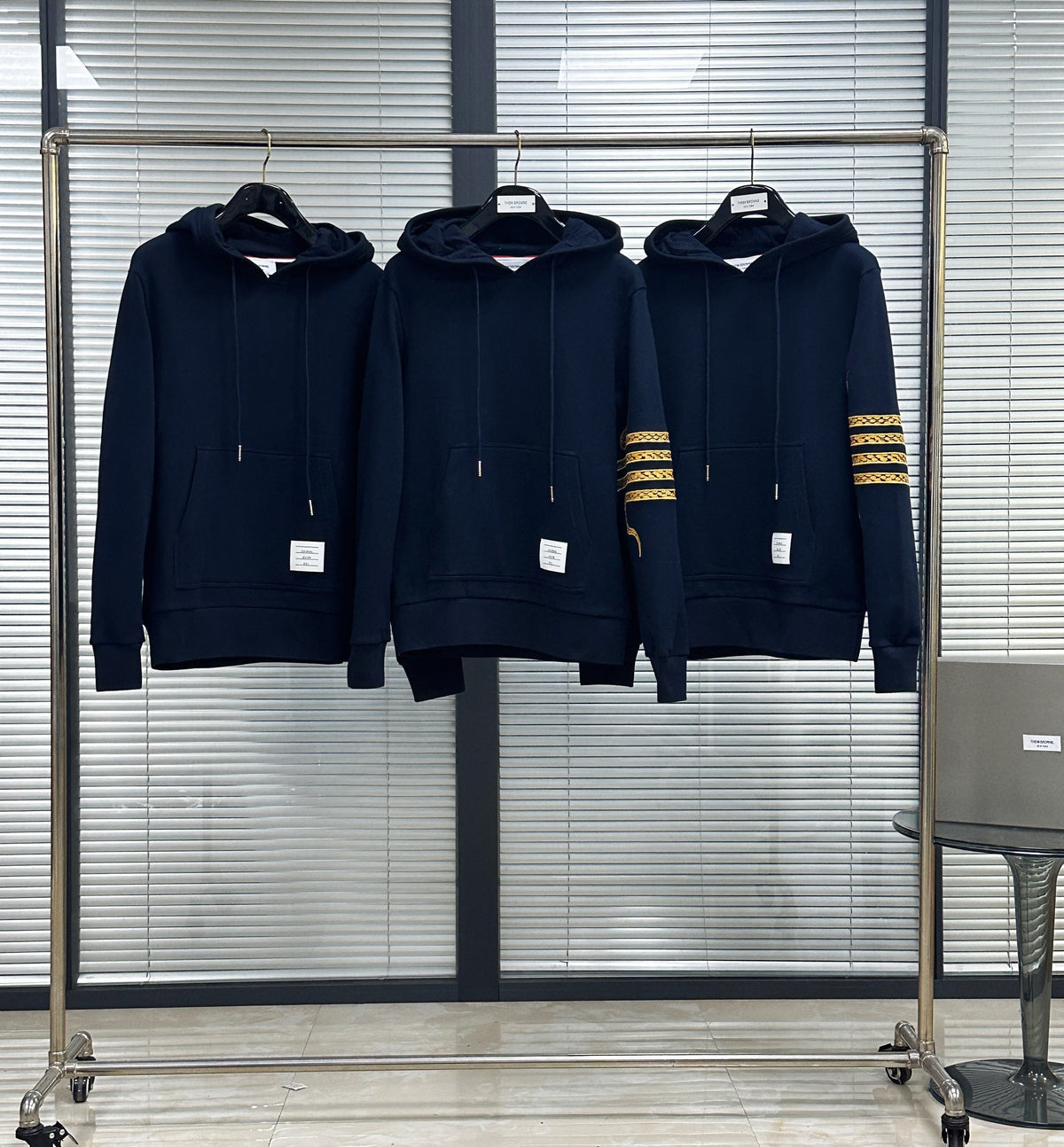 Navy Baumwoll-Pullover mit Querstreifen – Herren