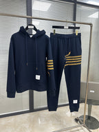 Navy Baumwoll-Pullover mit Querstreifen – Herren