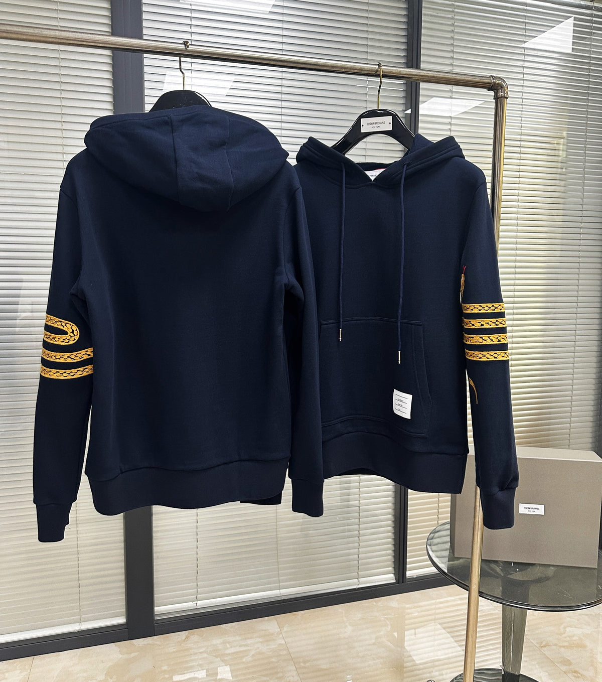 Navy Baumwoll-Pullover mit Querstreifen – Herren