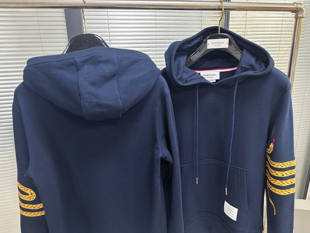 Navy Baumwoll-Pullover mit Querstreifen – Herren