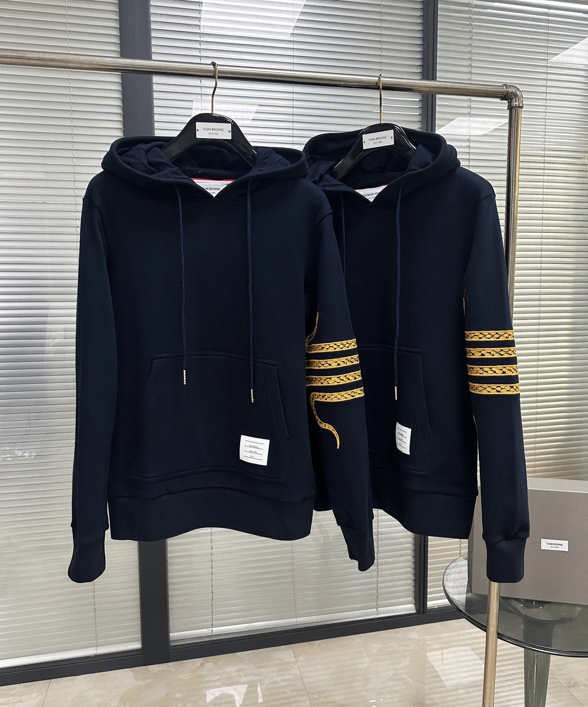 Navy Baumwoll-Pullover mit Querstreifen – Herren