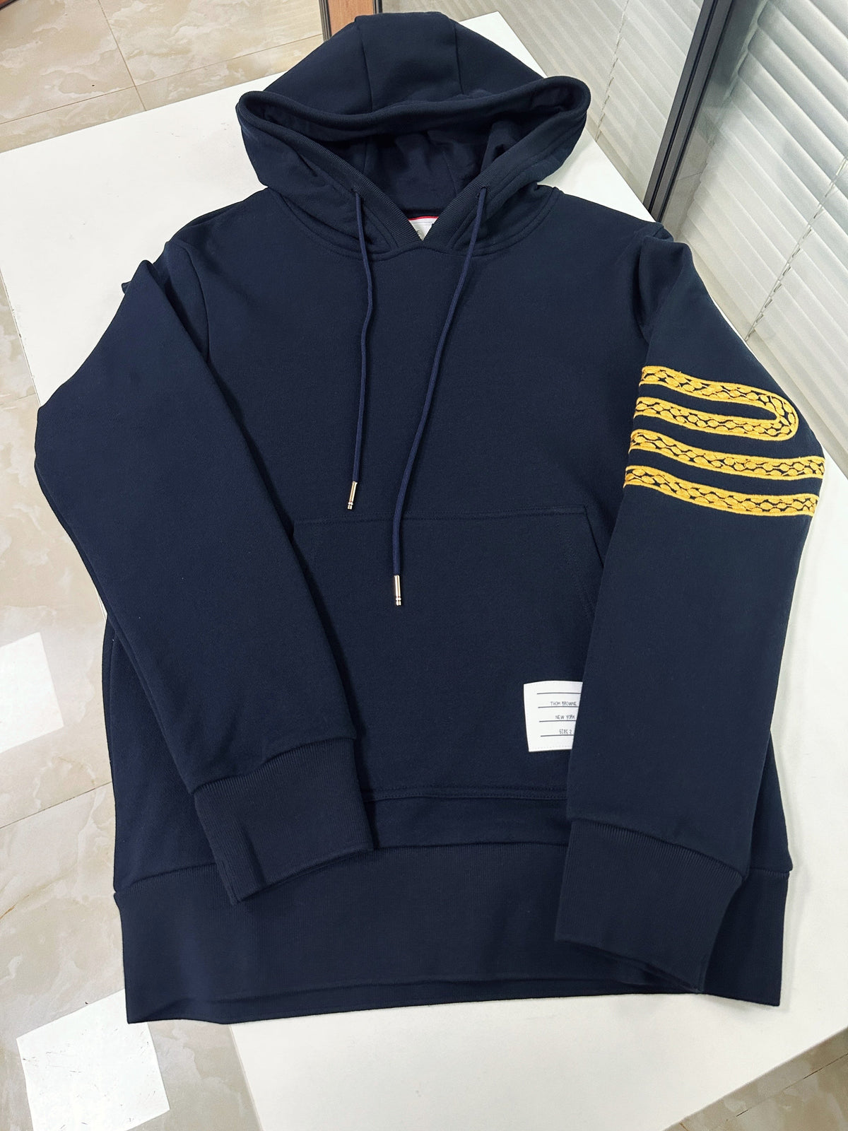 Navy Baumwoll-Pullover mit Querstreifen – Herren