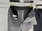Grey Cotton Striped Leg Joggers - Men's