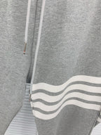 Grey Cotton Bar Stripe Joggers - Men's