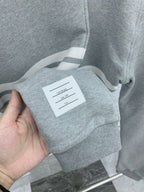 Grey Cotton Bar Stripe Joggers - Men's