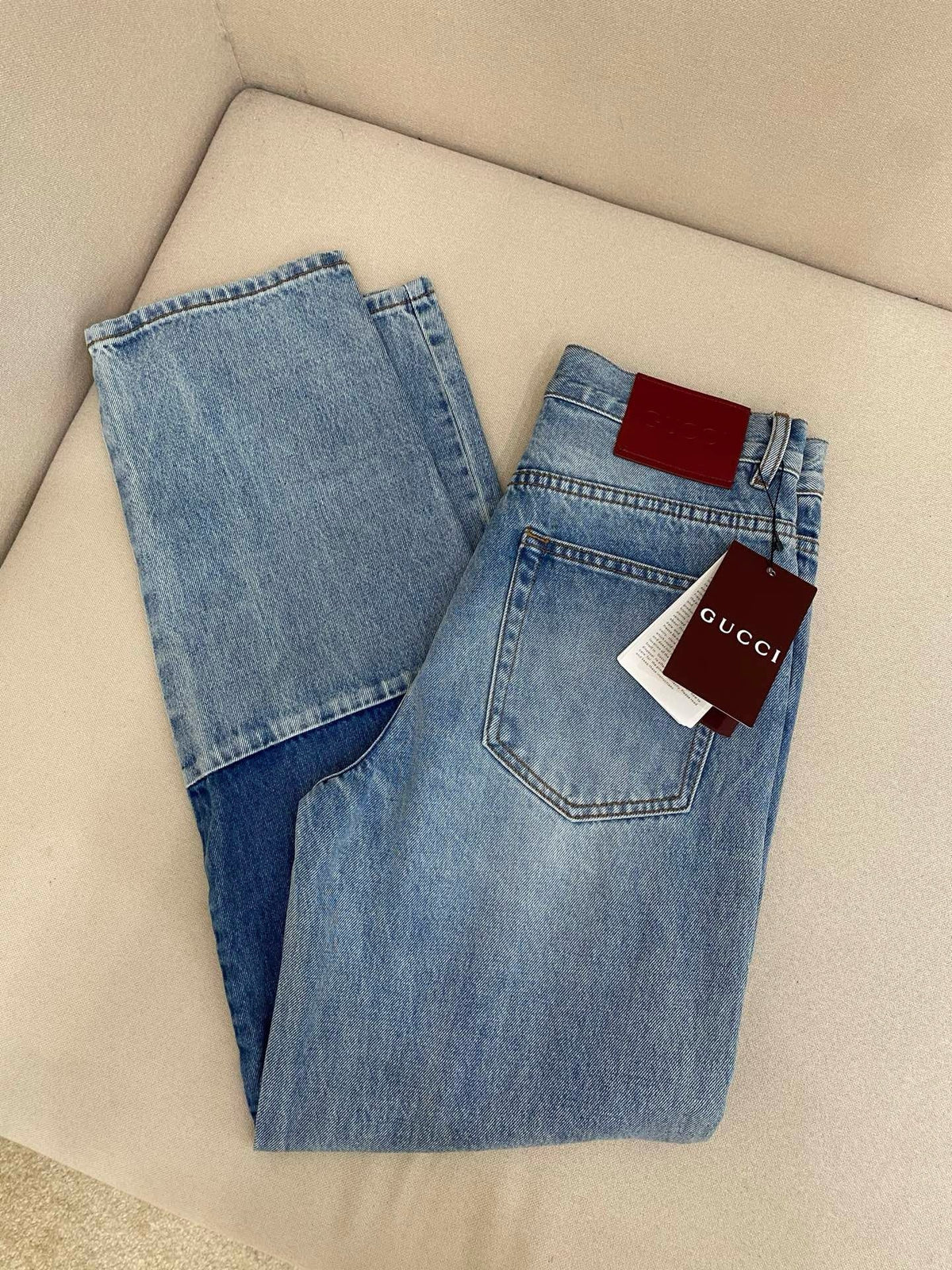 Blue Denim Patchwork Wide-Leg – Damen