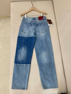 Blue Denim Patchwork Wide-Leg – Damen