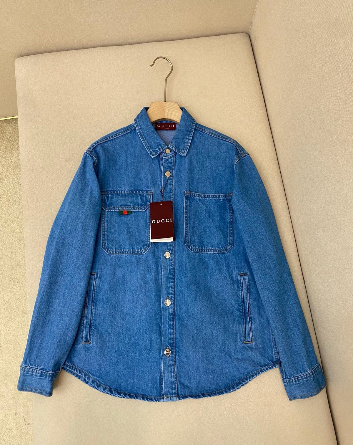 Blue Denim einfarbig Langarm - Herren