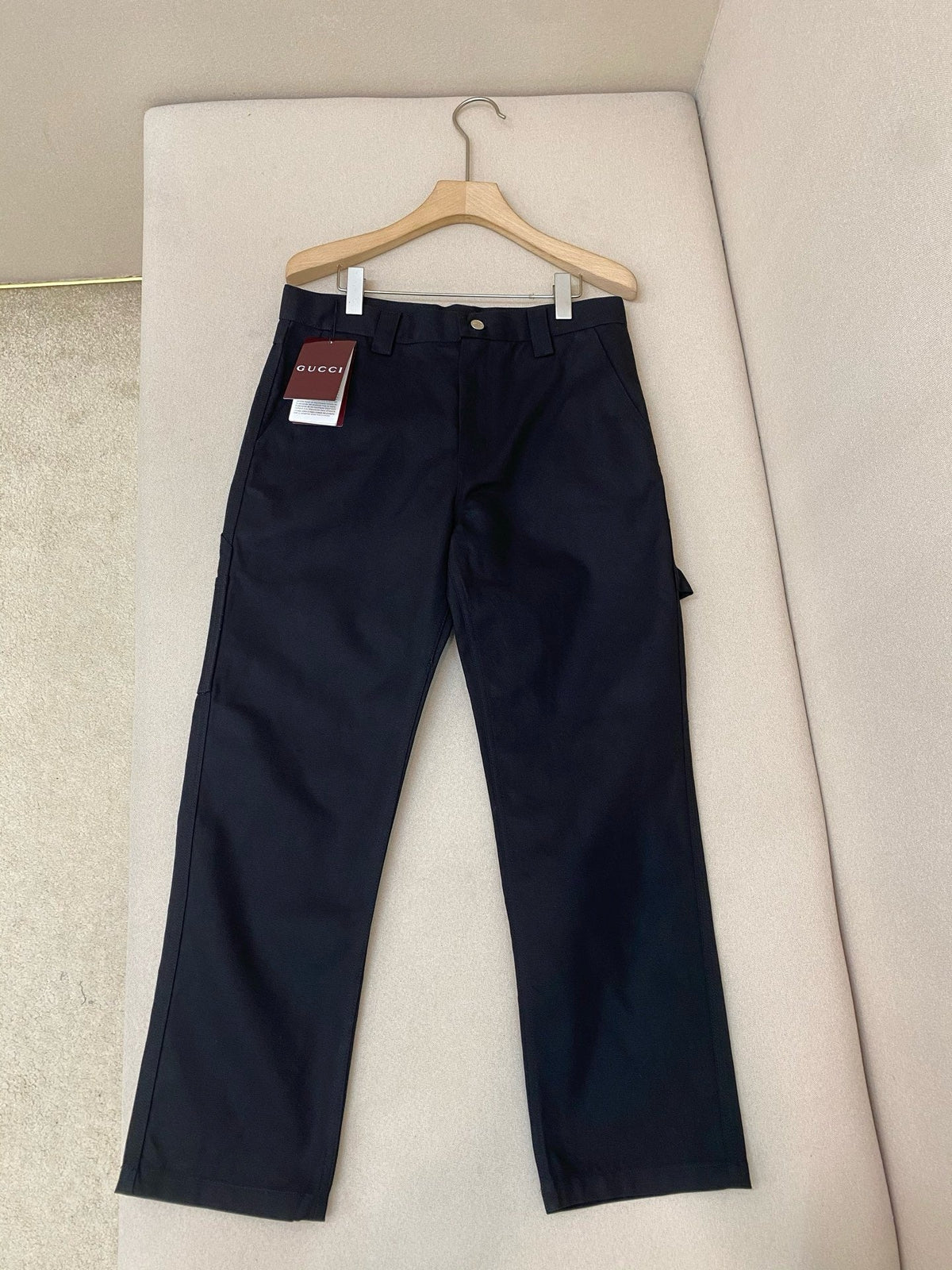 Marineblau Baumwolle Uni Regular Fit - Herren