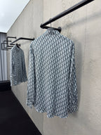 Weißes Langarmshirt aus Baumwolle mit Monogramm-Print – Herren